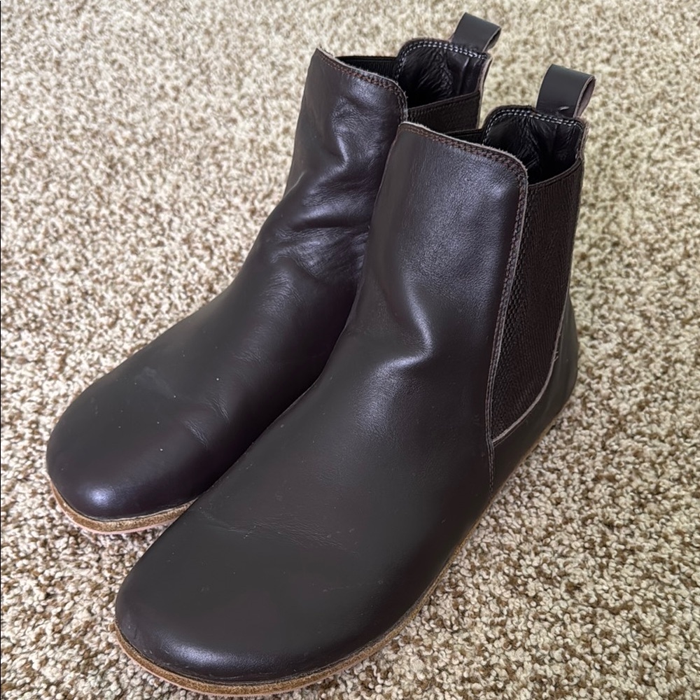 Barefoot Dark Brown Leather Ankle Boots
